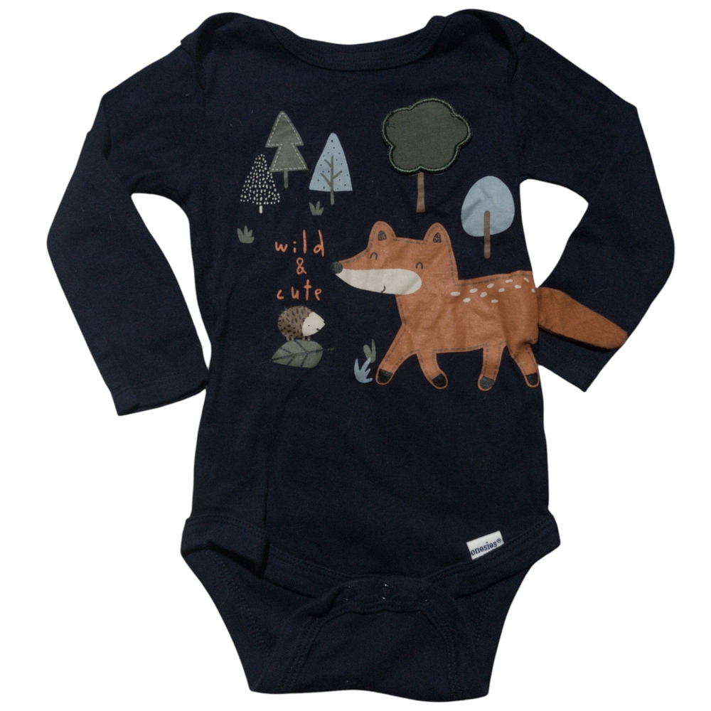 Gerber Navy Baby Onesie with Forest Design